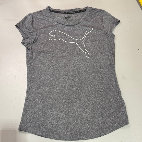 Puma Women's Heather Gray Short Sleeve Dry Tee - Picture 1 of 6